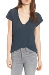 James Perse High Gauge Jersey Deep V Tee In Liquid
