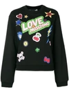LOVE MOSCHINO SEQUIN PATCH PRINTED JUMPER,W630610E185312696087
