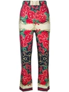 GUCCI FLORAL CHAIN PRINT TROUSERS,499504ZKP6012697827