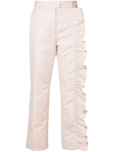 Msgm Dallas Ruffled Detail Trousers - Pink
