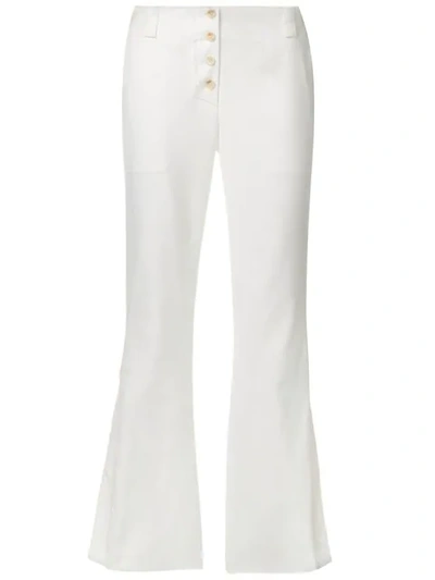 Proenza Schouler White Flared And Cropped Pants In Off-white
