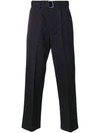 AMI ALEXANDRE MATTIUSSI AMI ALEXANDRE MATTIUSSI BOX PLEATED WIDE TROUSERS - BLUE,E18T40121012272163