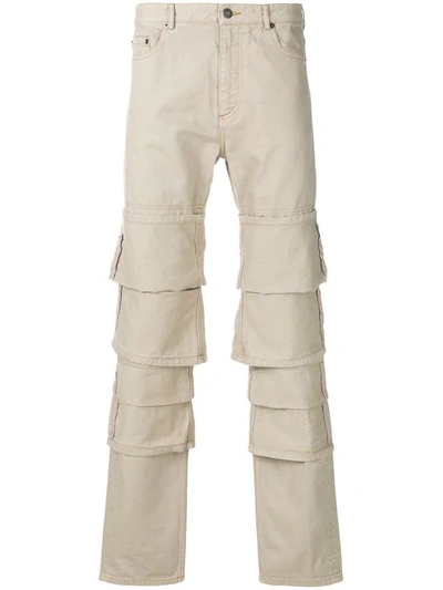 Y/project Y / Project Layered Straight-leg Jeans - Neutrals