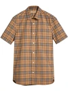 BURBERRY SHORT-SLEEVE CHECK COTTON SHIRT,406704512698207