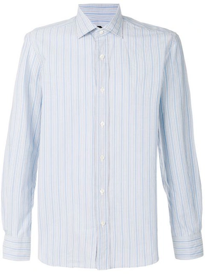 Mp Massimo Piombo Striped Shirt In Blue