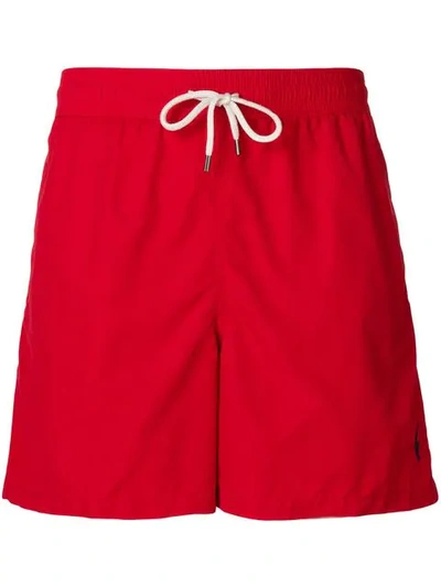 Polo Ralph Lauren Traveller Drawstring Swim Shorts In Red