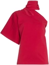 Ambush Asymmetric Cut Out Top - Red In Red