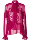 GIVENCHY GIVENCHY SEMI SHEER BLOUSE - PINK,BW602E103712694066