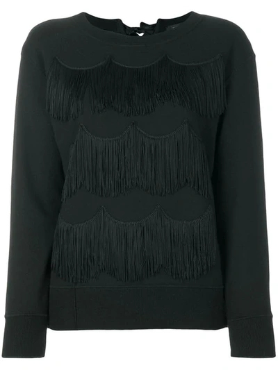 Marc Jacobs Cotton Sweatshirt With Fringe In Black