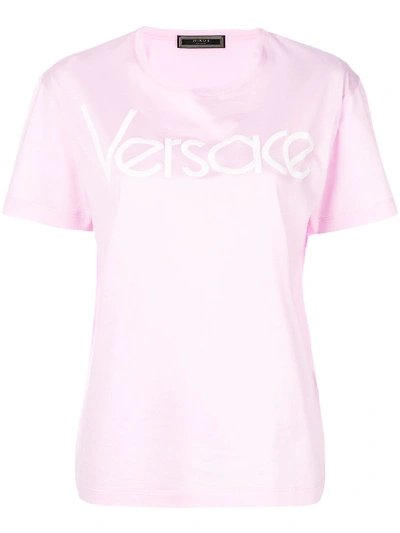 Versace Logo印花t恤 In Pink & Purple