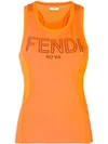 FENDI FENDI LOGO PRINT TANK TOP - YELLOW,FAF043A1IO12691796