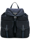PRADA leather-trimmed backpack,1BZ022VOOOV4412707901