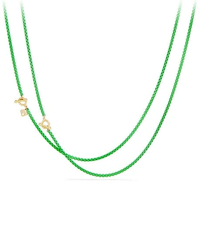 David Yurman Dy Bel Aire Chain Necklace In Green With 14k Gold Accents