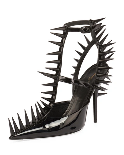 Balenciaga Black Knife 110 Spike Patent Leather Pumps