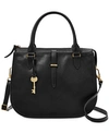 Fossil Ryder Leather Medium Satchel In Black