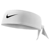 NIKE NIKE DRI-FIT EMBROIDERED SWOOSH TRAINING HEAD TIE IN WHITE POLYESTER,8095939