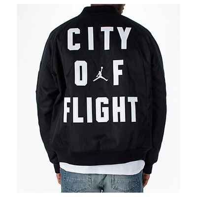 Nike Men's Air Jordan "city Of Flight" Bomber Jacket, Black