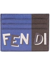 FENDI FENDI LOGO CARD HOLDER - GREY,7M0164A18E12501148