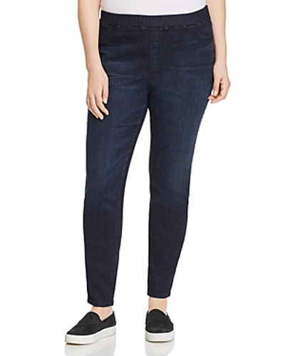 Eileen Fisher Organic Cotton Soft Stretch-denim Leggings, Plus Size In Blue