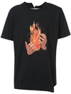 OFF-WHITE OFF-WHITE FLAME GRAPHIC T-SHIRT - BLACK,OMAA032S18185078108812701450
