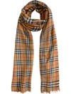 Burberry Vintage Check Lightweight Wool Silk Scarf In Brown