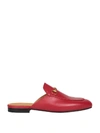 Gucci Red Princetown Leather Mules In Rosso