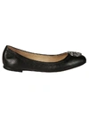 Tory Burch Liana Leather Ballet Flats In Black