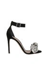 ALEXANDER MCQUEEN BOW EMBROIDERED SANDAL,10507323