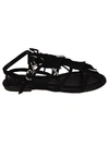 Tod's Fringed Flat Sandals In Black
