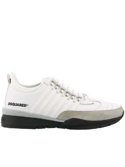 Dsquared2 Men's Shoes Leather Trainers Sneakers 251 In White