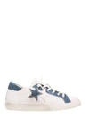 2STAR WHITE LOW LEATHER SNEAKERS,10507594
