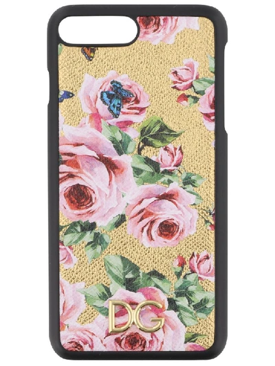 Dolce & Gabbana Rose Print Iphone 6 Plus Case In Gold
