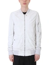 RICK OWENS BOMBER FLIGHT WHITE LEATHER JACKET,10509620