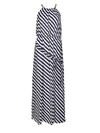 MICHAEL KORS DIAGONAL PRINT CHAIN NECK MAXI DRESS,10509480