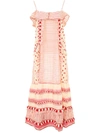 Dodo Bar Or Embroidered Cotton Dress In Red (red)