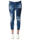 DSQUARED2 STONE WASH DENIM JEANS WITH PATCH,10505535