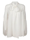 GIVENCHY LACE PANEL BALLOON SLEEVE BLOUSE,10508341