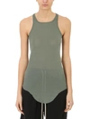 Rick Owens Viscose Sage Tank Top In Green
