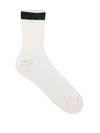 Valentino Striped Ribbed Socks In Nero