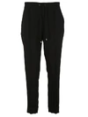 Kenzo Black Crepe Colourblock Trousers In Black