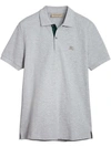 BURBERRY tartan trim detail polo shirt,406174912698373