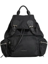 BURBERRY BURBERRY MEDIUM RUCKSACK IN TECHNICAL NYLON AND LEATHER - BLACK,404829712672557