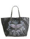 RED VALENTINO TOTE WITH DRANGONFLY PRINT,PQ2B0631 CCR0NO