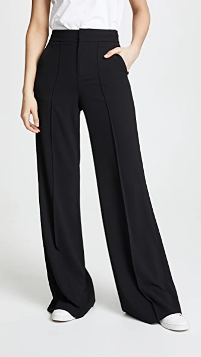 Alice And Olivia Dylan High Waisted Leg Trousers In Black
