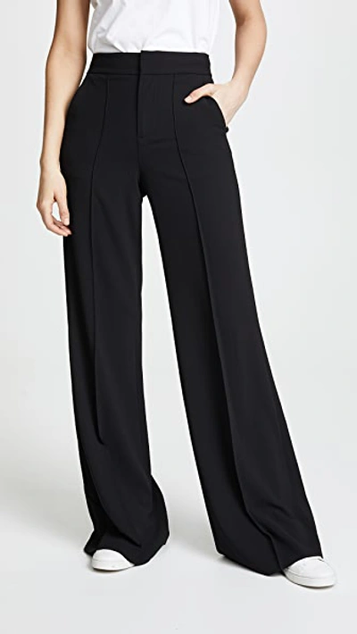 Alice And Olivia Dylan High Waisted Leg Pants In Black