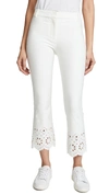 DEREK LAM 10 CROSBY TROUSER WITH EYELET EMBROIDERY