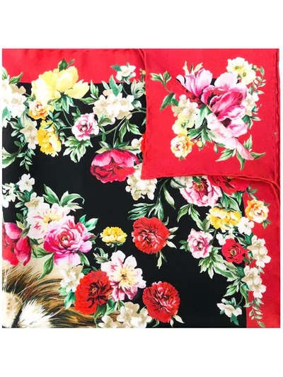 Dolce & Gabbana 花卉狮子印花围巾