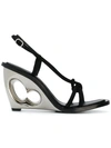 ALEXANDER MCQUEEN structured heel sling back sandals,482196WHAAH12706593