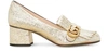 GUCCI METALLIC MID-HEEL PUMP,408208/DKT00/7100