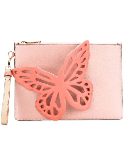 Sophia Webster Butterfly Design Clutch In Rose-pink